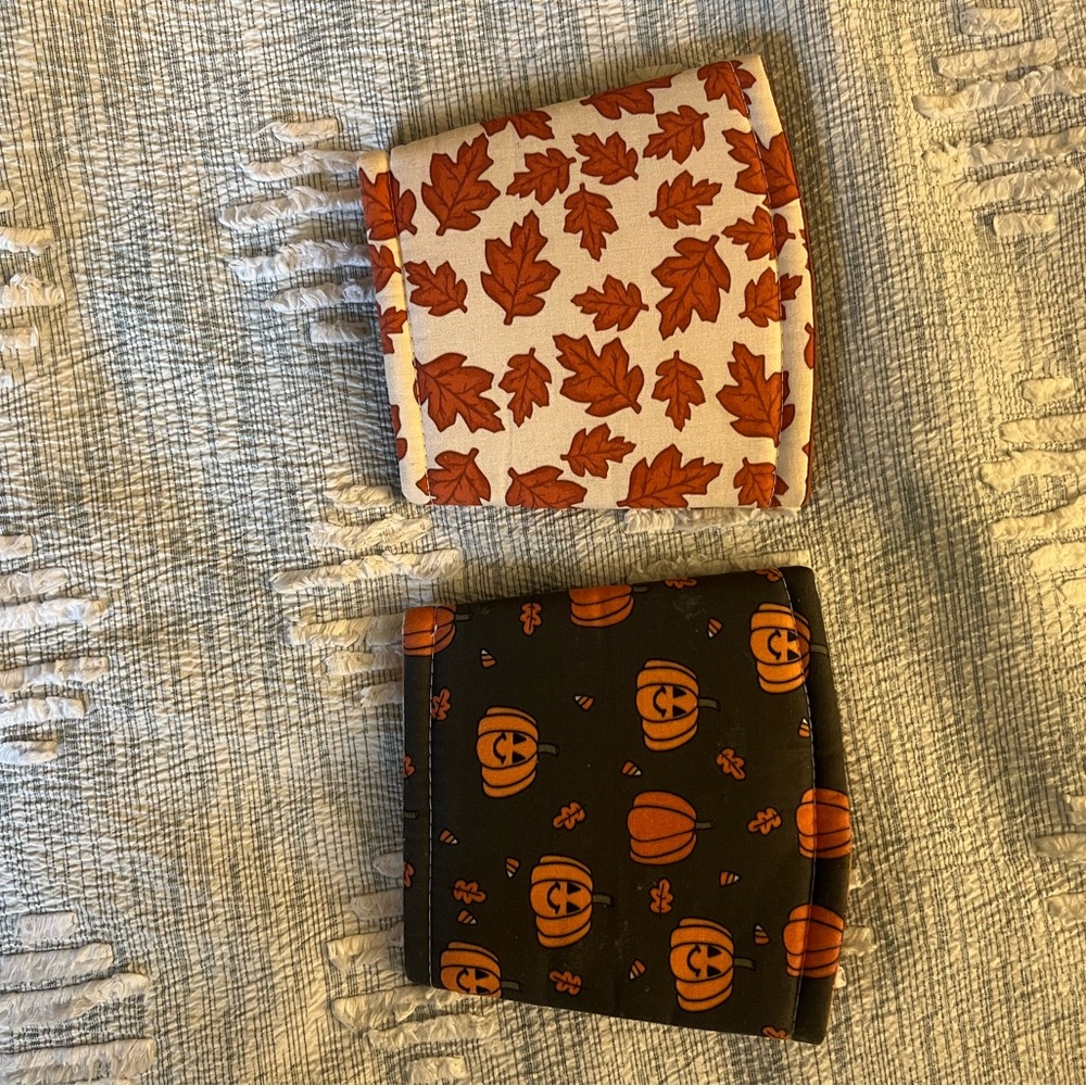 Kids Fall Leaf & Pumpkin Face Large Drink Holders Orange/Black